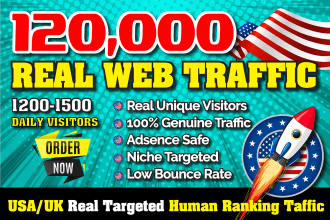 send real USA visitors through organic search traffic to your web till 30 days