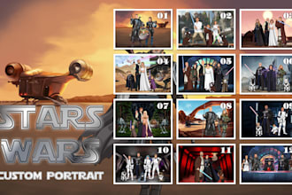 custom your family portrait with star wars style