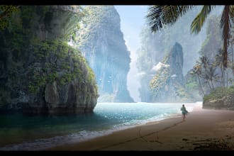 do photorealistic digital matte painting and environment art for you