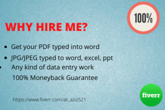 convert your scanned pdf to word excel ppt data entry