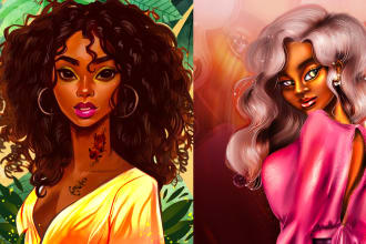 draw african american cartoon characters and illustrations