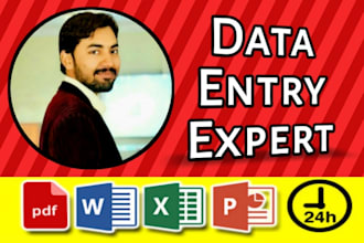 do fastest pdf to word, photo to word, pdf to excel and data entry typing
