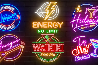 make a custom neon logo, sign, text, icon, glowing effect