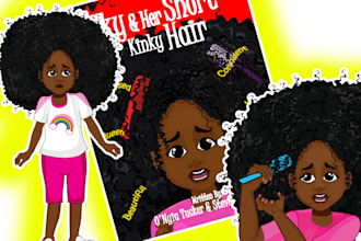 draw black african american children book illustration