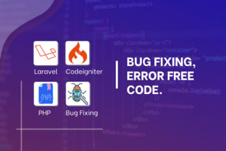 fix bugs or errors from php, codeigniter, laravel website