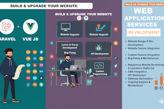 build or upgrade a website using laravel and vuejs