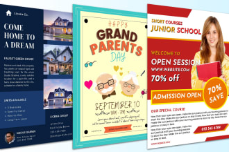 design canva template flyer, brochure,media kit,banner,postcard for selling etsy