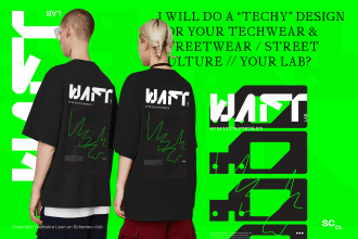 design streetwear, techwear, science, edgy for clothing