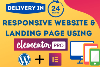 create a responsive wordpress website or landing page with elementor pro