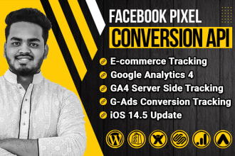 setup facebook pixel conversion API google analytics 4 ecommerce tracking by GTM