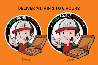 recreate, redraw your logo or image into vector