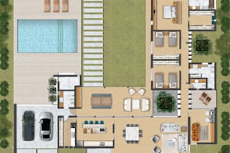 create 2d floor plan rendering