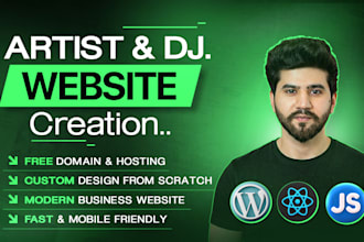 design artist wordpress website as wordpress developer with free logo