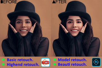 do high end photo retouching and photoshop editing