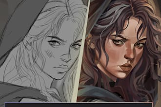 draw semi realistic character art, oc, and illustrations