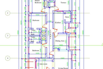 create well detailed 2d floor plan