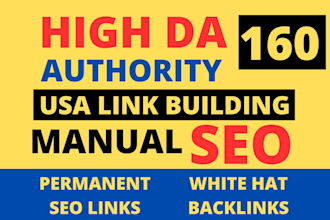 160 high da authority USA link building manual SEO backlinks