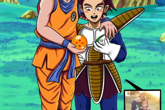 draw awesome anime dragonball character from your photo