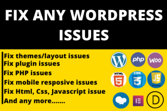 do fix wordpress issues, error, and website any type bug