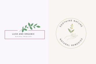 design a minimal botanical feminine or floral logo