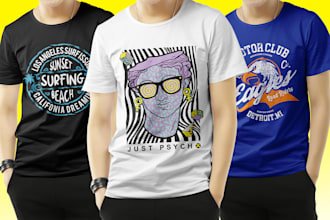 do unique and eye catching t shirt graphics