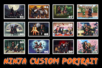 custom you and your family with naruto anime portrait