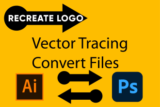redraw logo recreate image into jpg to ai, png to ai, svg to ai vector