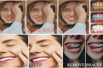 fix, clean, whiten, repair and smiley teeth in photoshop