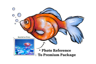 create a great fish and underwater illustration for you