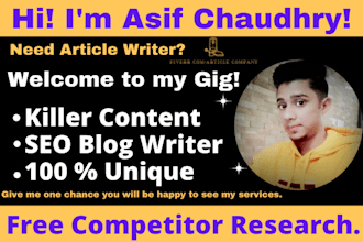 be your SEO website content writer and article writer