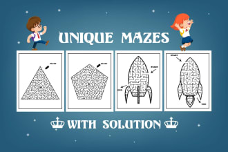 design unique 40 page maze puzzle activity book for kids and adult