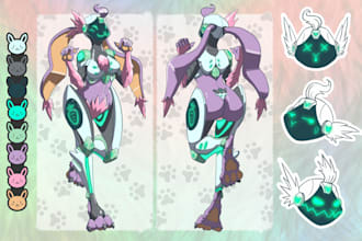 draw a reference sheet for your furry or human character
