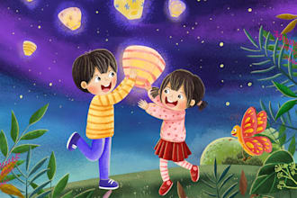 make beautiful children book illustration