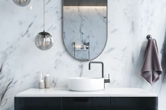 do bathroom interior design in 3d and render