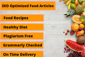 write food articles, food blogs and food recipes