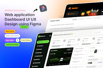 design clean modern and professional dashboard web application in figma