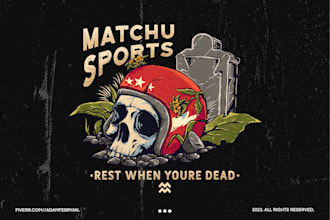 create edgy skull illustration design