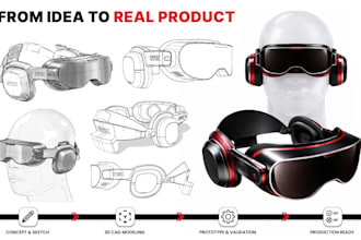 design your product and create 3d cad for manufacturing