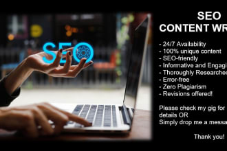 write SEO blog posts and articles in 24h