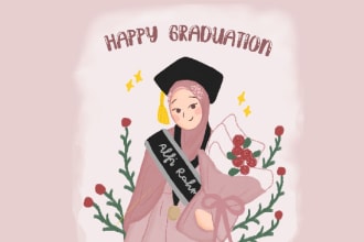draw a cute muslim for graduation