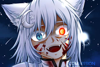 do anime or manga style digital art customize