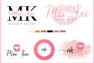 do watercolor cosmetic boutique skin care beauty logo design