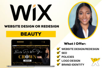 design your lash,  makeup, hair, nail, or beauty company wix website