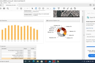 prepare your shading, simulation report on helioscope