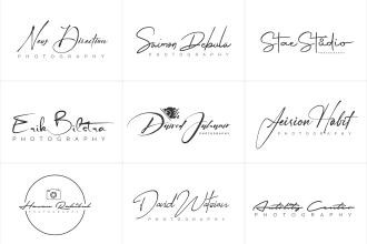 design signature, handwritten, photography, scripted logo