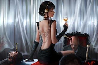 draw the best semi realistic illustration