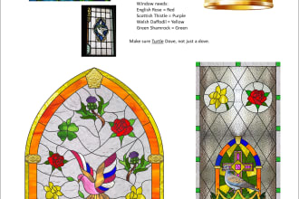 create original stained glass in printable format