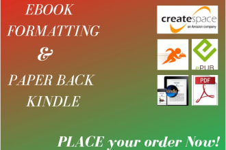 do ebook formatting, book formatting for paperback and kindle