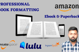 do ebook formatting and publishing for amazonkdp paperback and kindle