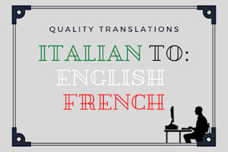translate from italian to english and french for you